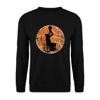 Basketball en fauteuil roulant Joueur de basketball en fauteuil roulant - Sweat-shirt Unisexe - noir - Devant - Alina (178cm) & Michal (187cm)