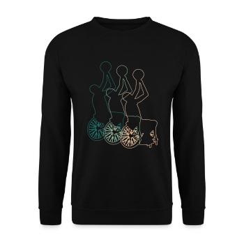 Wheelchair Basketball Wheelchair Basketball Retro - Unisex Sweatshirt - black - Front - Alina (178cm) & Michal (187cm)