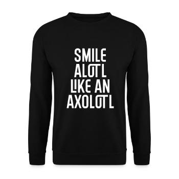 Alotl souriant comme un axolotl - Sweat-shirt Unisexe - noir - Devant - Alina (178cm) & Michal (187cm)
