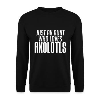 Nur Eine Tante Die Axolotls Liebt - Unisex Pullover - Schwarz - Vorne - Alina (178cm) & Michal (187cm)