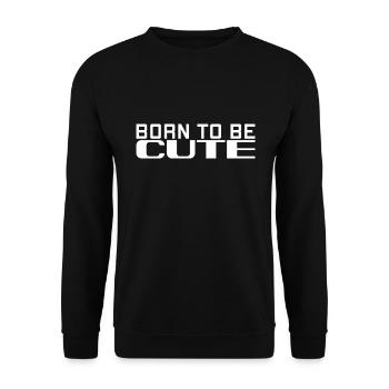 Geboren Um Süß Zu Sein - Axolotl - Unisex Pullover - Schwarz - Vorne - Alina (178cm) & Michal (187cm)