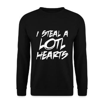 Je vole le cœur de Lottl - Axolotl - Sweat-shirt Unisexe - noir - Devant - Alina (178cm) & Michal (187cm)