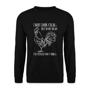 J’ai peut-être l’air calme... Mais dans ma tête, j’ai - Sweat-shirt Unisexe - noir - Devant - Alina (178cm) & Michal (187cm)