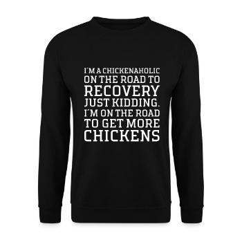 Je suis un accro du poulet sur la voie de la guérison - Sweat-shirt Unisexe - noir - Devant - Alina (178cm) & Michal (187cm)