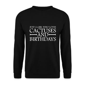 Juste une fille qui aime les cactus et les anniversaires - Sweat-shirt Unisexe - noir - Devant - Alina (178cm) & Michal (187cm)