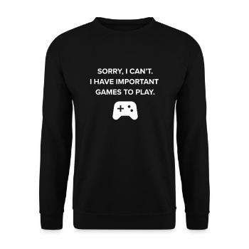 Drôle de joueur de jeu vidéo Jeu - Sweat-shirt Unisexe - noir - Devant - Alina (178cm) & Michal (187cm)