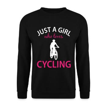 Radfahrerin Spruch Radfahren Geschenk Mädchen - Unisex Pullover - Schwarz - Vorne - Alina (178cm) & Michal (187cm)