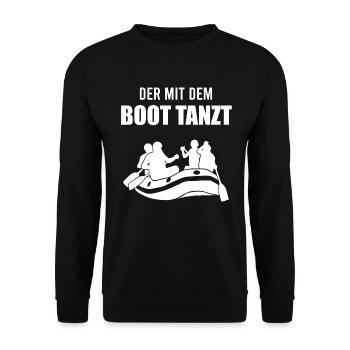 Rafting Lustiger Spruch Geschenk Männer Jungen - Unisex Pullover - Schwarz - Vorne - Alina (178cm) & Michal (187cm)