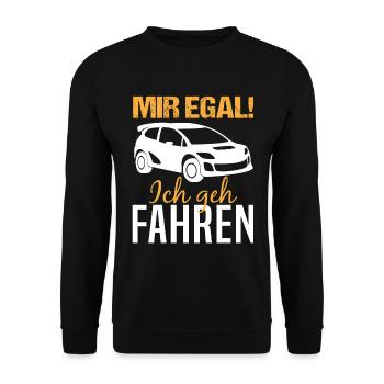 Rennwagen Fahrer Spruch Rallye Motorsport Geschenk - Unisex Pullover - Schwarz - Vorne - Alina (178cm) & Michal (187cm)
