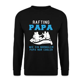 Rafting Papa Spruch Wassersport Geschenk Herren - Unisex Pullover - Schwarz - Vorne - Alina (178cm) & Michal (187cm)