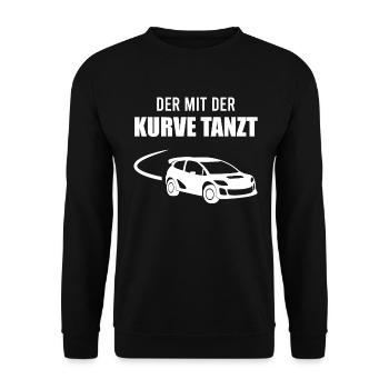 Rennwagen Fahrer Spruch Rallye Motorsport Geschenk - Unisex Pullover - Schwarz - Vorne - Alina (178cm) & Michal (187cm)