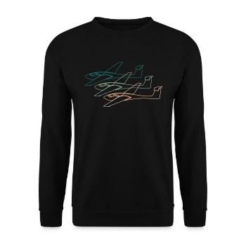 Planeur Planeur Pilote Avion Cadeau - Sweat-shirt Unisexe - noir - Devant - Alina (178cm) & Michal (187cm)