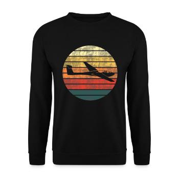 Planeur Planeur Pilote Avion Cadeau - Sweat-shirt Unisexe - noir - Devant - Alina (178cm) & Michal (187cm)