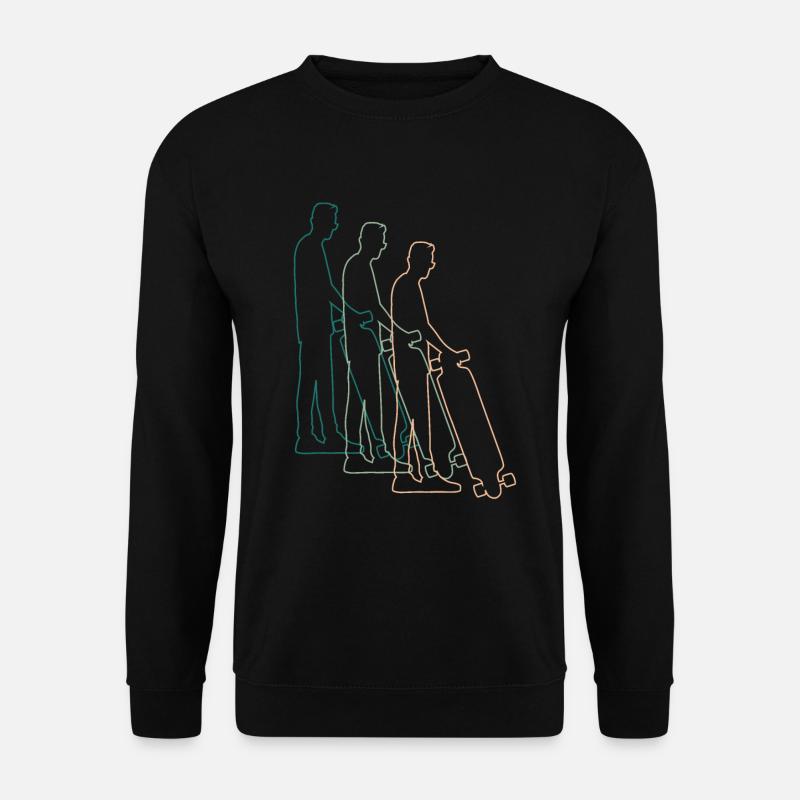 Skater Skateboard Fahrer Skateboardfahrer Retro - Unisex Pullover - Schwarz