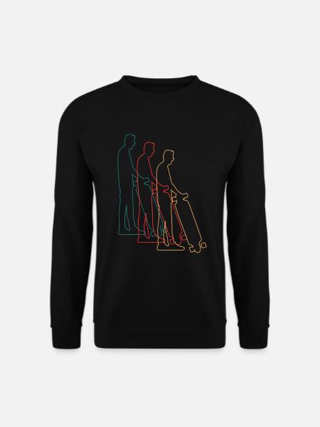 Skater Skateboard Rider Skateboarder Retro - Unisex Sweatshirt - black