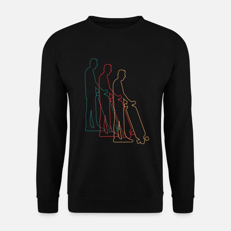 Skater Skateboard Fahrer Skateboardfahrer Retro - Unisex Pullover - Schwarz