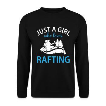Rafting Saying Gift Ladies Girls - Unisex Sweatshirt - black - Front - Alina (178cm) & Michal (187cm)