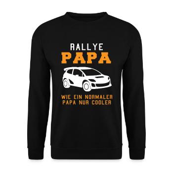Rennwagen Fahrer Spruch Rallye Papa Geschenk - Unisex Pullover - Schwarz - Vorne - Alina (178cm) & Michal (187cm)