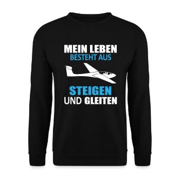 Segelfliegen Lustiger Spruch Segelflieger Geschenk - Unisex Pullover - Schwarz - Vorne - Alina (178cm) & Michal (187cm)