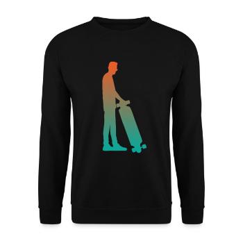 Skater Skateboard Fahrer Skateboardfahrer - Unisex Pullover - Schwarz - Vorne - Alina (178cm) & Michal (187cm)