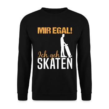 Skater Skateboard Fahrer Skaten Spruch Geschenk - Unisex Pullover - Schwarz - Vorne - Alina (178cm) & Michal (187cm)