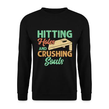 Punching holes and crushing souls - Unisex Sweatshirt - black - Front - Alina (178cm) & Michal (187cm)