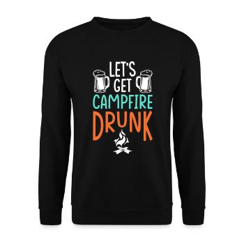 We get drunk around the campfire - Unisex Sweatshirt - black - Front - Alina (178cm) & Michal (187cm)