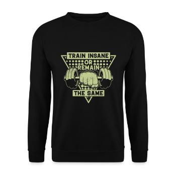 Wahnsinnig Trainieren Oder Gleichbleiben - Unisex Pullover - Schwarz - Vorne - Alina (178cm) & Michal (187cm)