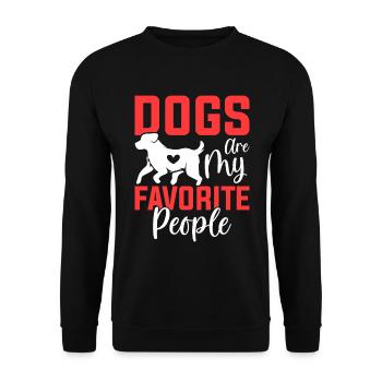 Dogs are my dearest people - Unisex Sweatshirt - black - Front - Alina (178cm) & Michal (187cm)