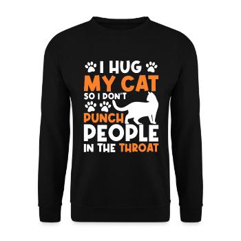 J’embrasse mon chat pour pouvoir aider les gens - Sweat-shirt Unisexe - noir - Devant - Alina (178cm) & Michal (187cm)