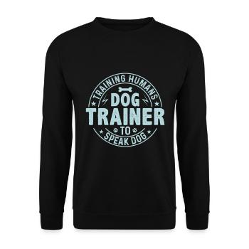Un dresseur de chiens forme les gens autour des chiens - Sweat-shirt Unisexe - noir - Devant - Alina (178cm) & Michal (187cm)