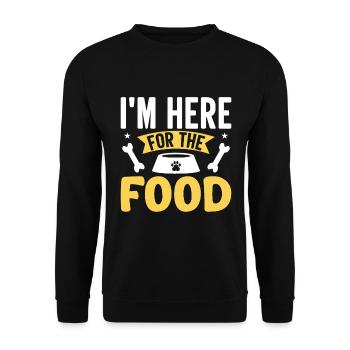 Je suis ici pour la nourriture - Sweat-shirt Unisexe - noir - Devant - Alina (178cm) & Michal (187cm)