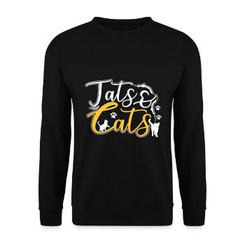 Tats & Katzen - Unisex Pullover - Schwarz - Vorne - Alina (178cm) & Michal (187cm)