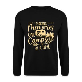 Creating memories - a campsite - Unisex Sweatshirt - black - Front - Alina (178cm) & Michal (187cm)