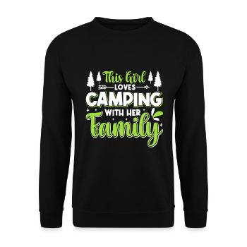 Dieses Mädchen Liebt Das Campen Mit Ihrer Familie - Unisex Pullover - Schwarz - Vorne - Alina (178cm) & Michal (187cm)