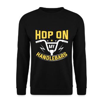 Hüpf Auf Meinen Lenker - Unisex Pullover - Schwarz - Vorne - Alina (178cm) & Michal (187cm)