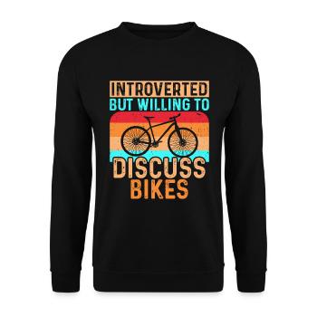 Introvertiert Aber Bereit Über Fahrräder - Unisex Pullover - Schwarz - Vorne - Alina (178cm) & Michal (187cm)