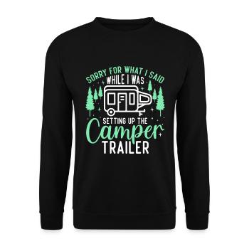 Désolé ce que j’ai fait lors de la mise en place des camping-cars - Sweat-shirt Unisexe - noir - Devant - Alina (178cm) & Michal (187cm)