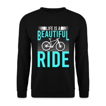 Das Leben Ist Ein Schöner Ritt - Unisex Pullover - Schwarz - Vorne - Alina (178cm) & Michal (187cm)