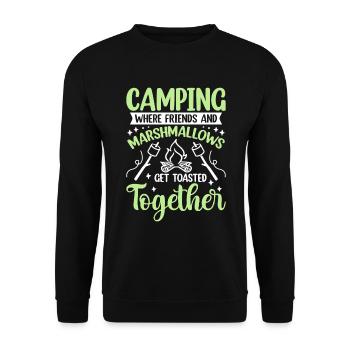 Camping where friends and marshmallow are roasted - Unisex Sweatshirt - black - Front - Alina (178cm) & Michal (187cm)