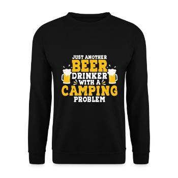 Just another beer drinker with camping problems - Unisex Sweatshirt - black - Front - Alina (178cm) & Michal (187cm)