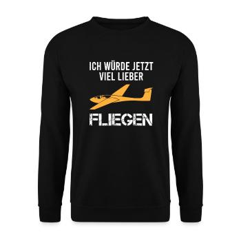 Segelfliegen Lustiger Spruch Segelflieger Geschenk - Unisex Pullover - Schwarz - Vorne - Alina (178cm) & Michal (187cm)