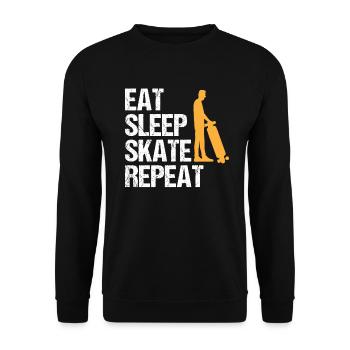Skater Skateboard Fahrer Skaten Spruch Geschenk - Unisex Pullover - Schwarz - Vorne - Alina (178cm) & Michal (187cm)