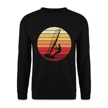 Windsurfen Wassersport Surfbrett Surfer Retro - Unisex Pullover - Schwarz - Vorne - Alina (178cm) & Michal (187cm)