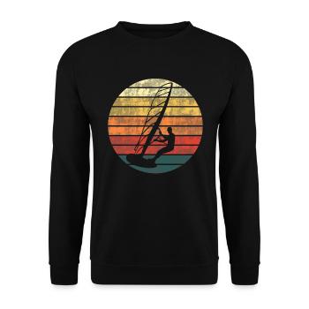 Windsurfen Wassersport Surfbrett Surfer Retro - Unisex Pullover - Schwarz - Vorne - Alina (178cm) & Michal (187cm)