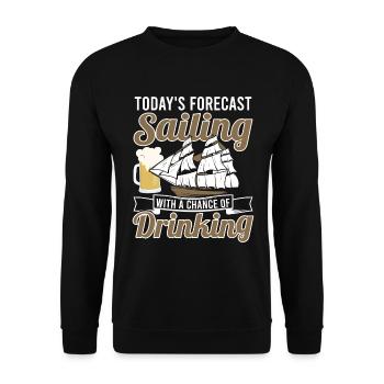 La prédiction d’aujourd’hui naviguant avec chance de boire - Sweat-shirt Unisexe - noir - Devant - Alina (178cm) & Michal (187cm)