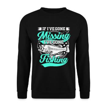 Quand j’ai disparu, je suis allé pêcher - Sweat-shirt Unisexe - noir - Devant - Alina (178cm) & Michal (187cm)