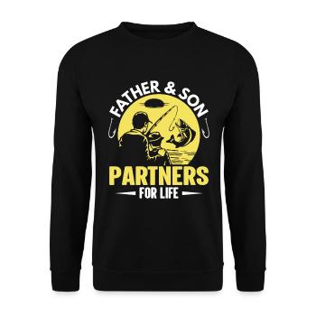 Vater Und Sohn - Partner Fürs Leben - Unisex Pullover - Schwarz - Vorne - Alina (178cm) & Michal (187cm)