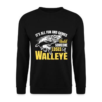 It's all fun and games until someone finds a walle - Unisex Sweatshirt - black - Front - Alina (178cm) & Michal (187cm)