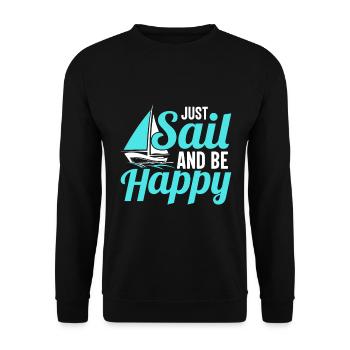 Einfach Segeln Und Glücklich Sein - Unisex Pullover - Schwarz - Vorne - Alina (178cm) & Michal (187cm)